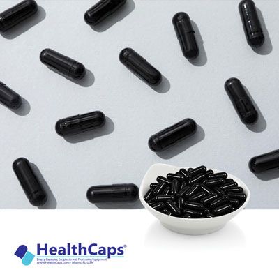 Empty Gelatin Capsules Size 0 Black Black  by HealthCaps