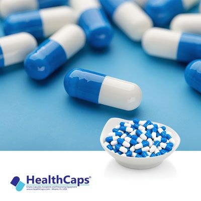 Empty Gelatin Capsules Size 0 BLUE WHITE by HealthCaps