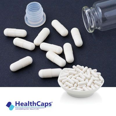 Size 0 Gelatin WHITE WHITE Capsules by HealthCaps