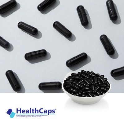 Size 00 BLACK BLACK Gelatin Capsules by HealthCaps