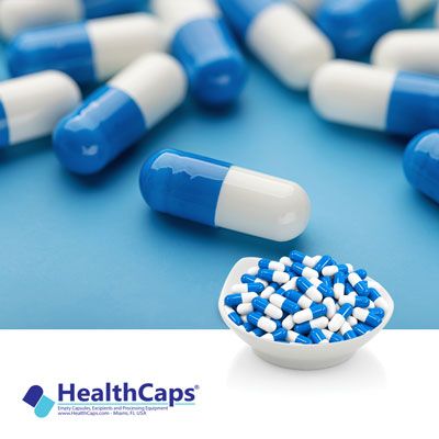 Size 00 Blue White Gelatin Capsules by HealthCaps