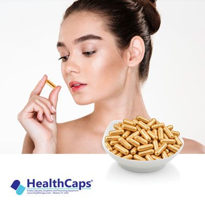 Size 00 Gold Gold Gelatin Capsules by HealthCaps